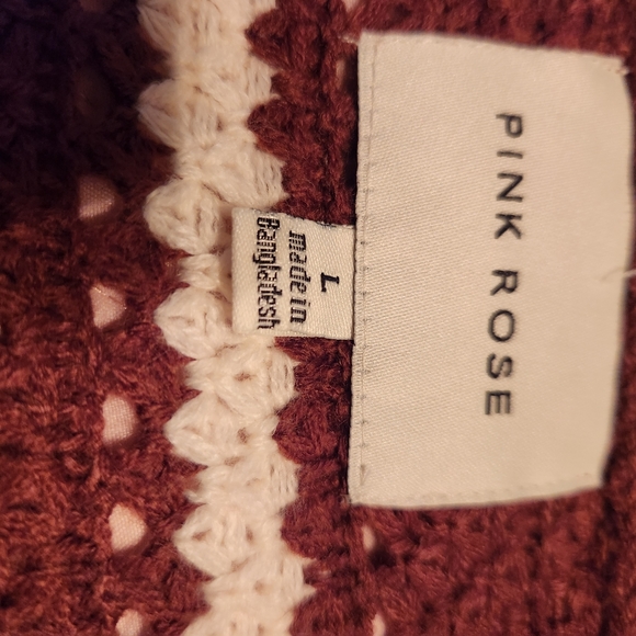 Pink Rose sweater size large - Picture 4 of 5